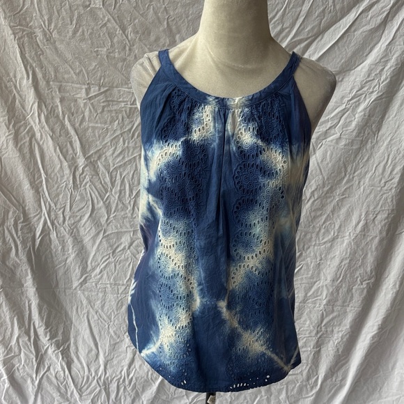 Stylish Blue and White Women's Tank Top - Picture 1 of 7